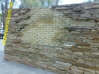 забор камень+кирпич